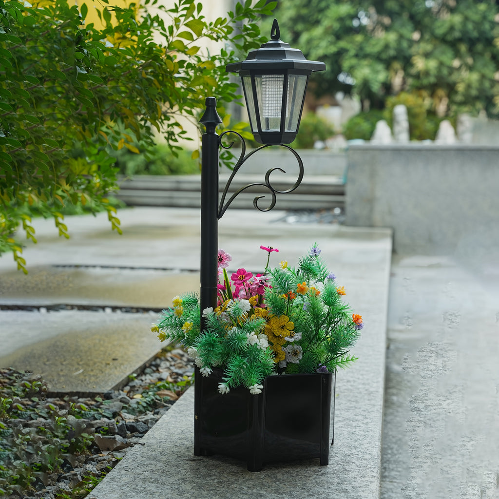 2pcs Solar Flower Pot Light, Outdoor Doorway Decorative Welcome Light, Garden Lighting Decorative Light Garden Small Street Light Landscape Light Indoor Decorative Light, Bottom Flower Pot Can Grow Flowers