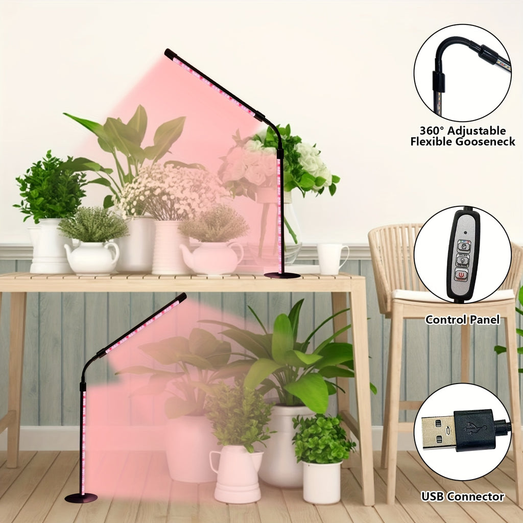 1/2-Pack Full Spectrum Plant Grow Light, Ultra-Thin LED Grow Light Strip, 3/9/12H Auto On-Off Timer, 3 Lighting Modes, Ideal for Indoor Plant Growth