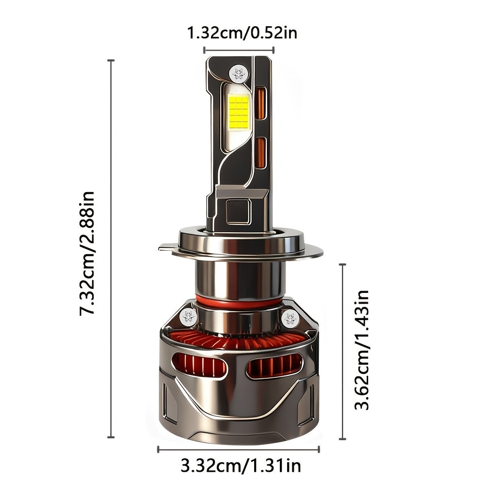B05 Vehicle LED Light Kit (2-Pack), 54000 Lumens, Super Bright, Long-Lasting Durability, 7500K White Light, Compatible with 99% of Vehicles, H4/9003/HB2 Socket, 850% Brightness Increase, Ensures Consistent Illumination, No Battery Needed
