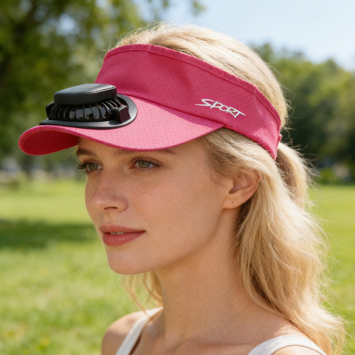Men's Women's Hollow Baseball Cap with Solar Fan, Summer Sun Hat, Solar Outdoor Sun Visor Hat
