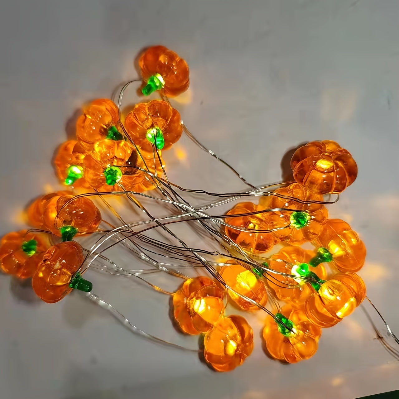 Luminarias南瓜造型灯串电池供电铜线灯适合节日装饰庆祝室内装饰