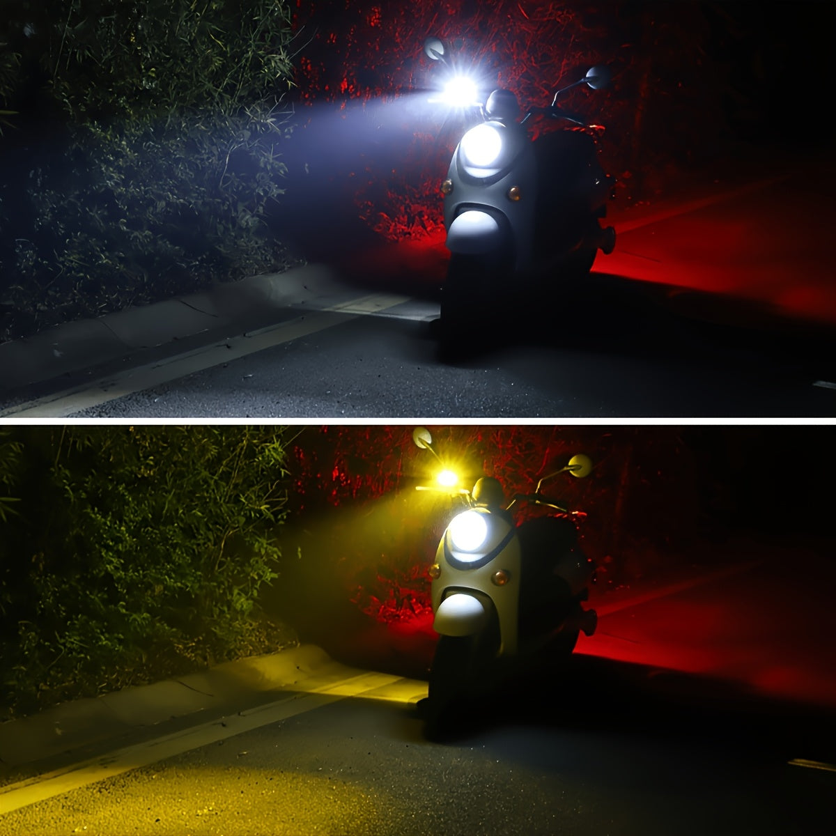 1件 摩托车LED驾驶灯 前方高亮度辅助照明灯 3模式 白黄 工作灯 12V 适用于 ATV SUV 拖拉机 越野车 汽车 摩托车配件