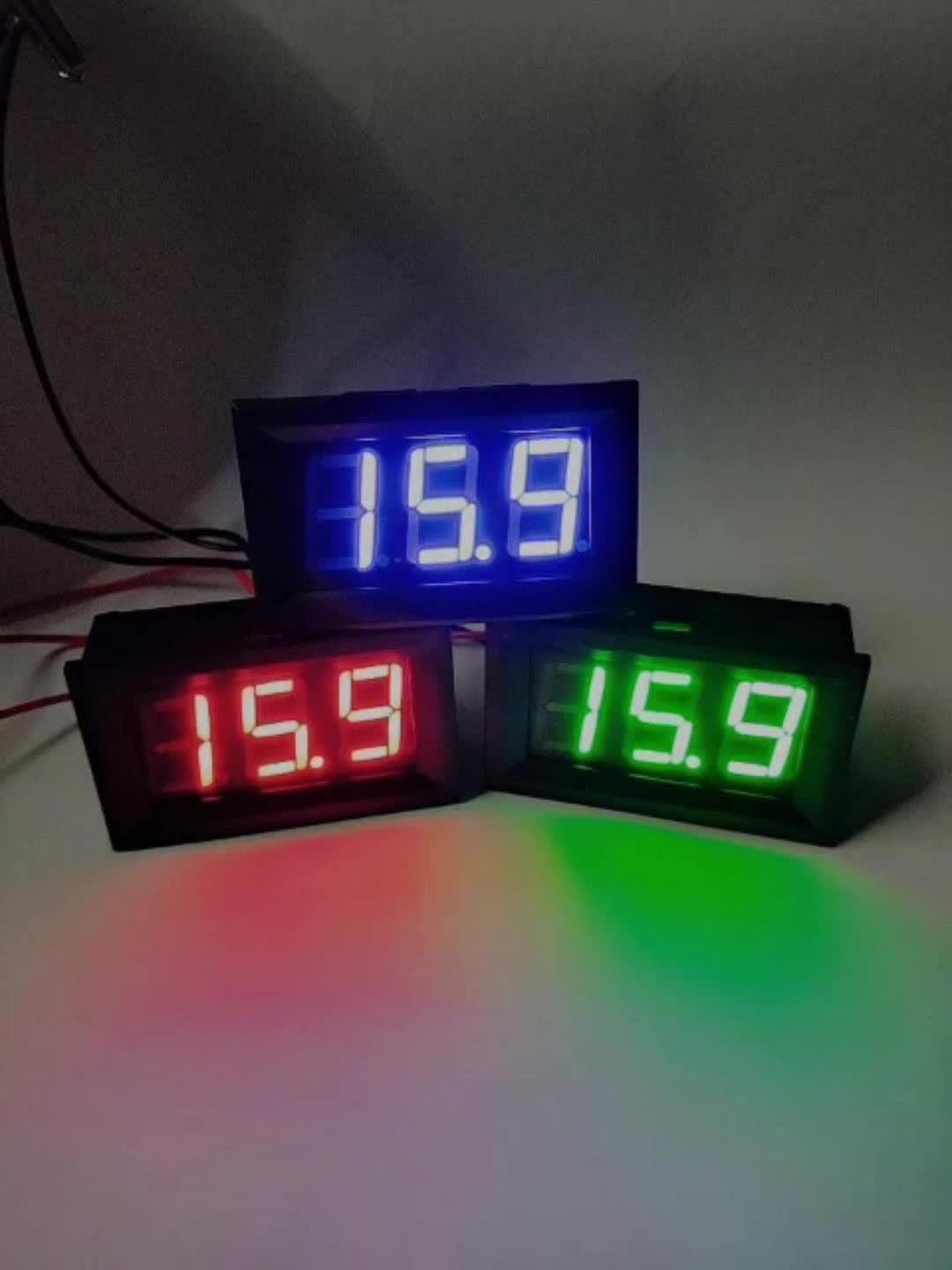 0.56-Inch DC 4.5-30V Digital Voltmeter Voltage Tester Bright LED Display Two-Wire Battery Monitor for Panel Mount