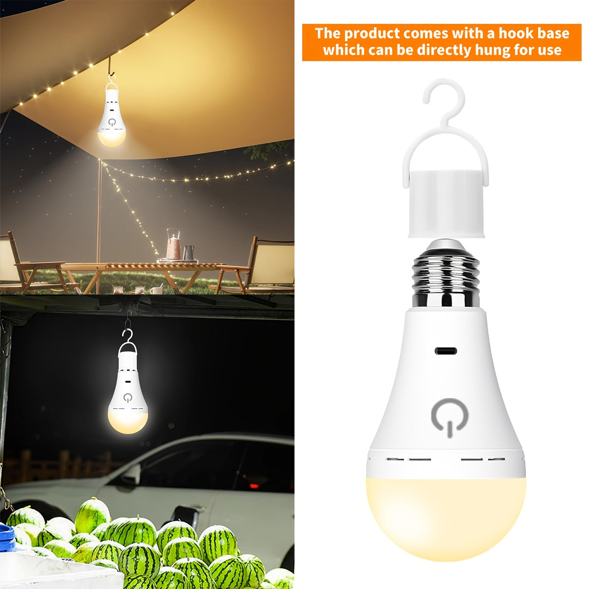 E27 rechargeable remote control timer bulb, backup battery bulb for wall lamps, niches and table lamps, magnetic bulb for non-hardwired fixtures, 3-color temperature dimmable emergency rechargeable bulb