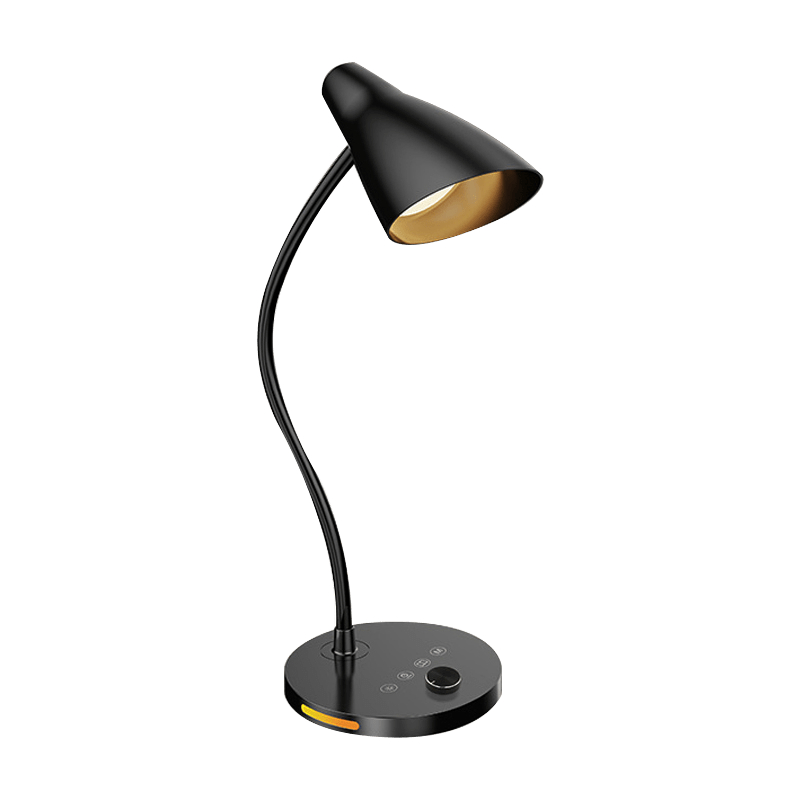 Student dormitory upgraded stepless dimming desk lamp USB plug-in model, 3 color temperature adjustment, knob brightness adjustment, upgraded night light function, gooseneck for easy storage, suitable for office lighting