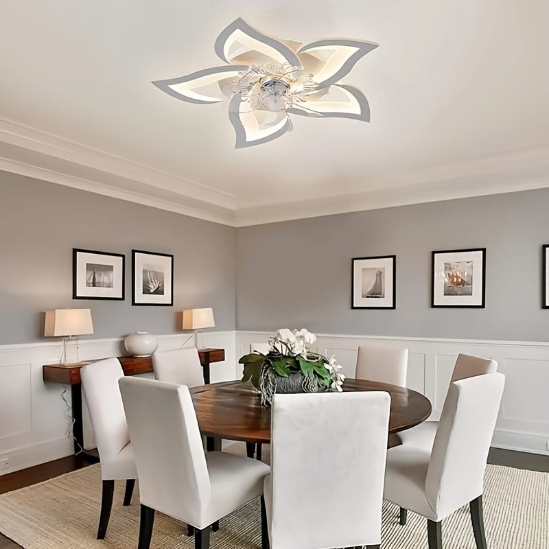 Ceiling Fan Light with Remote Control, 6-Speed 3-Color Dimmable, Black Low Profile Flush Mount Ceiling Fan, Perfect for Kitchen Bedroom Living Room