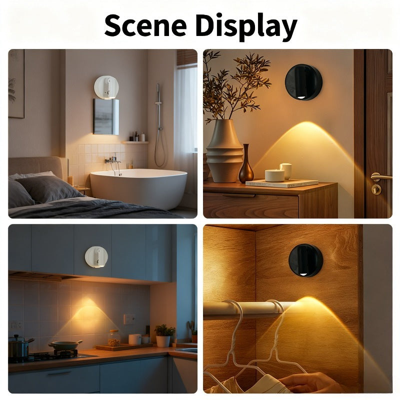 Smart ambiance sensor spotlight, no-wiring magnetic installation, living room accent wall ambiance light / bedroom bedside night light / hallway corridor sensor light / study room partial decorative light