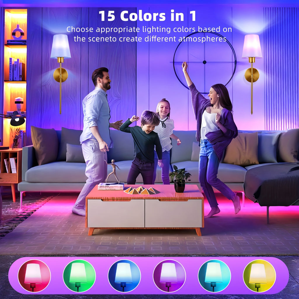 Wall Light Battery Operated Wall Light Set, Black/Gold Wireless Wall Light with Remote Control, 9 Color Modes Rechargeable Wall Light, Suitable for Bedroom Living Room, 2-Pack