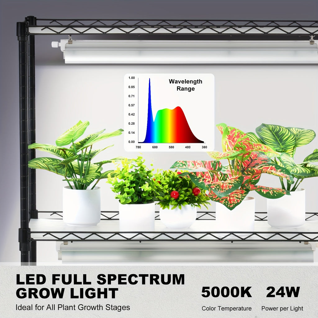 Functional Plant Shelf, DIYable, 6-Tier, 180cm×75cm, 192W, US Plug, 110V