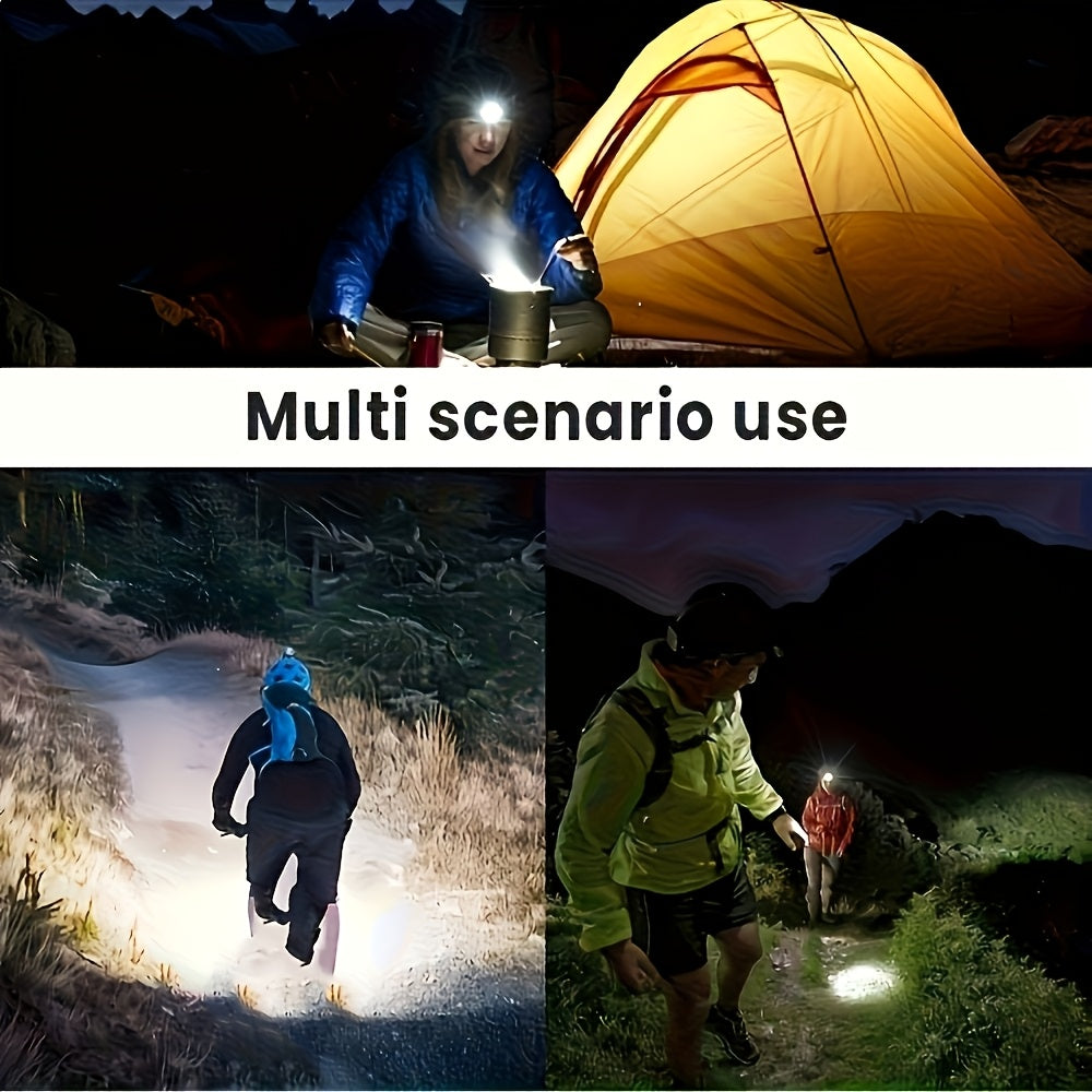 2 Pack Rechargeable Headlamp, 5LED Super Bright Headlamp Flashlight, Lightweight USB Charging Head Light, 3 Lighting Modes for Outdoor Camping Running Hiking Fishing