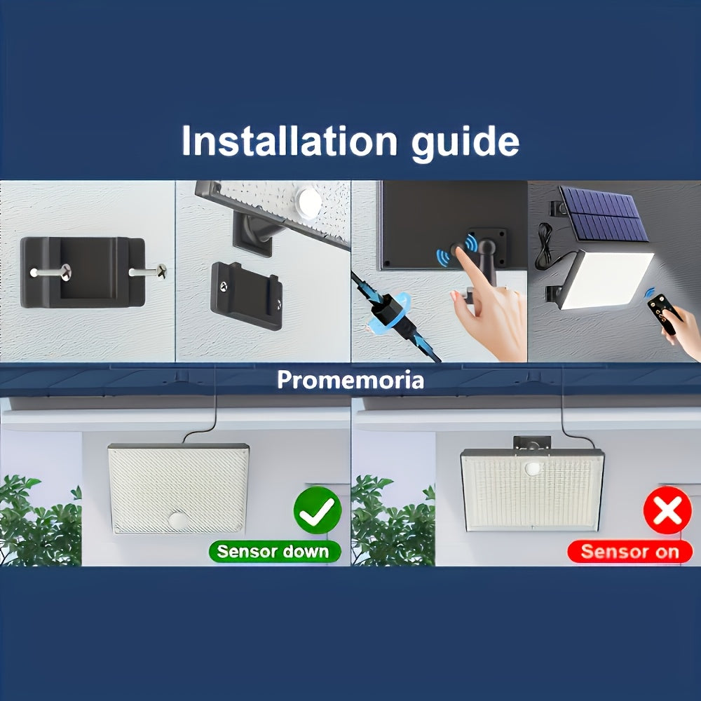 1/2 Pack 400LED Outdoor Solar Wall Light with Motion Sensor, LED Cool White Solar Floodlight, High Brightness Solar Street Light, Larger Solar Panel, Easy to Install, Super Bright, Auto On/Off, Perfect for Porch, Courtyard, Garage, Fence, Pathway