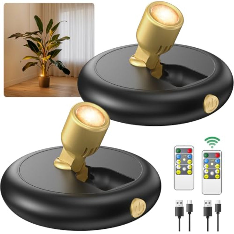 Rechargeable battery LED indoor spotlight: wireless mini art decorative spotlight with timer remote control - small dimmable spotlight, suitable for plant display, painting, dartboard, artwork, portrait, wardrobe