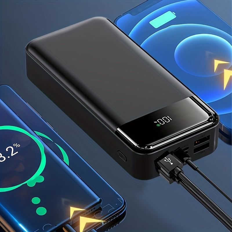 60000mAh Large-capacity Portable Power Bank, 22.5W Fast Charging Equipped with Light/LED Power Display, Suitable for Charging Android Electronics/mobile Phones And Other Equipment, Outdoor Travel/Camping Removable Emergency Power Supply Device