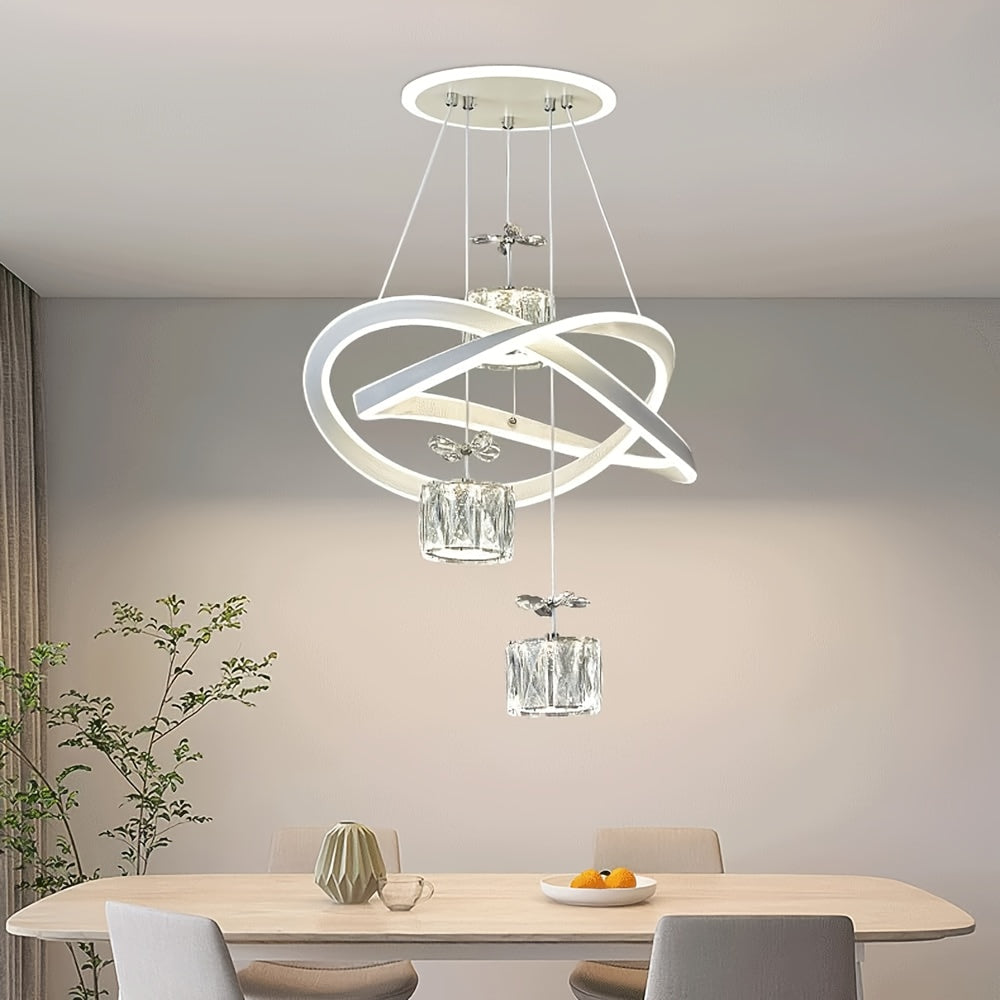 Modern LED Pendant Light 3-Color Dimmable Kitchen Island, Dining Room, Living Room Hanging Ceiling Light, Height Adjustable, Contemporary Home Decor, Living Room Lighting, Stylish Ceiling Light, Minimalist Pendant