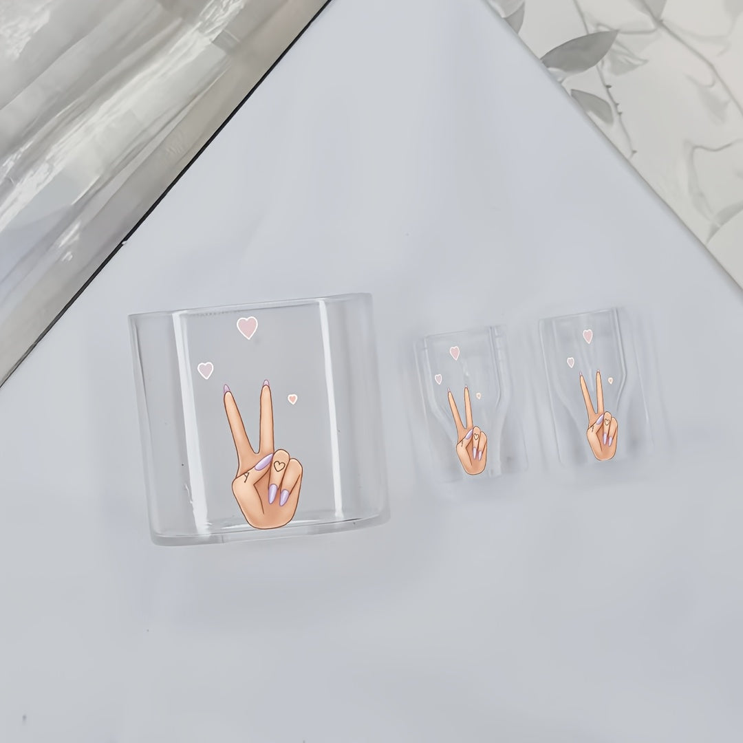 3pcs Set Scissor Hand Heart Pattern, TPU Transparent Charger Protector, Compatible with SAMSUNG Galaxy, 25W Charging Cable and Wall Charger Protection Kit, with Cable Organizer for Gift