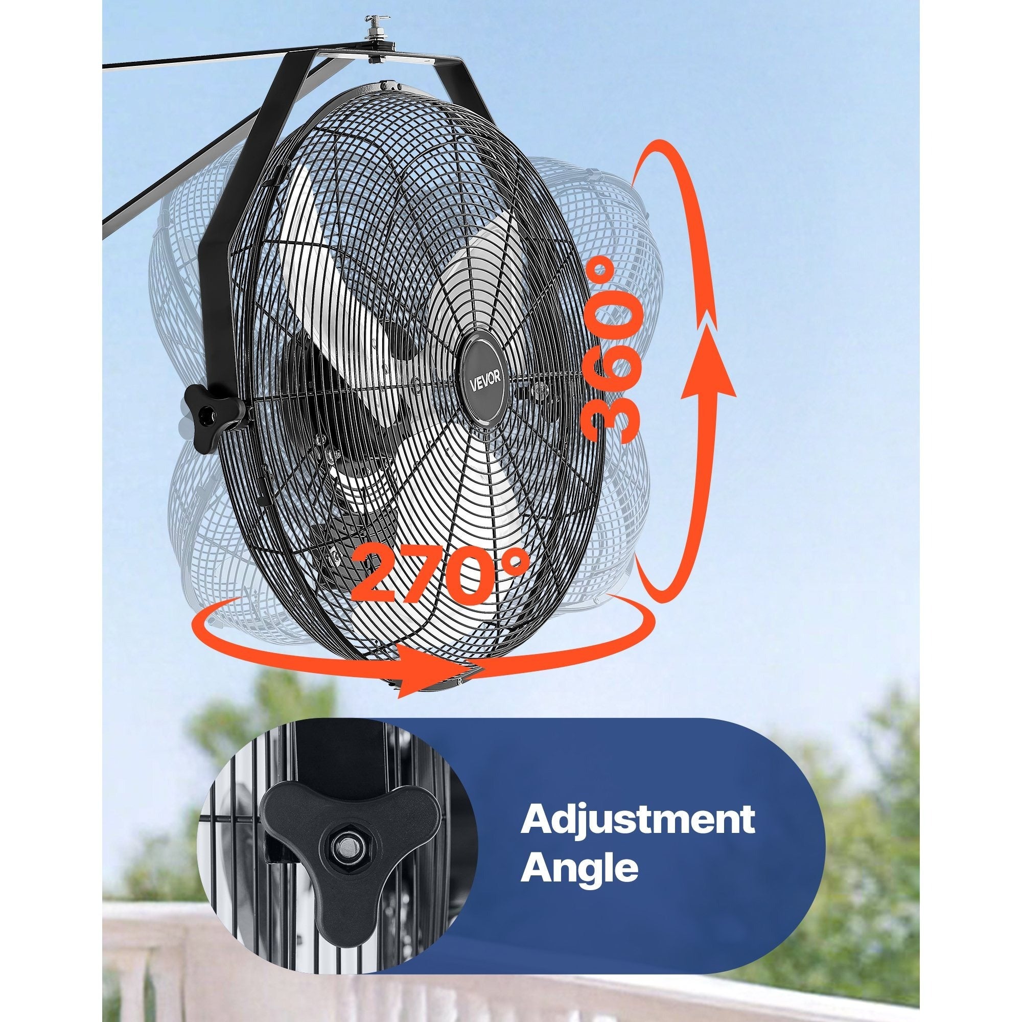 VEVOR 18" / 20" Industrial Wall Mount Fan, 3 Speeds, 4000 CFM / 4650 CFM, Garage Workshop Fan