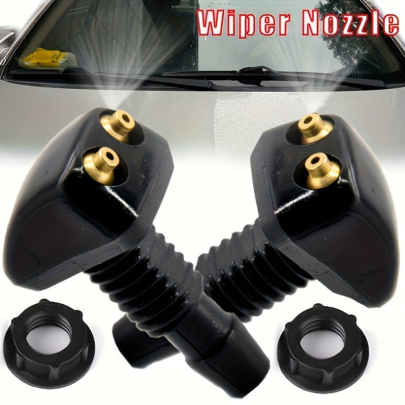 2-Pack Car Windshield Washer Nozzle - Durable Nylon Material, Fits Most Car Models, Upgraded Version, Wiper System