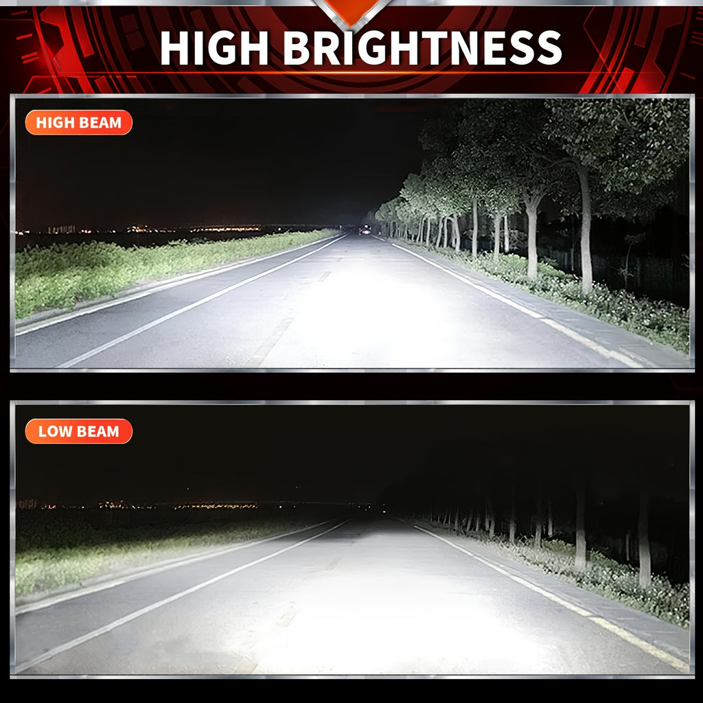 2个装 H4 H7 H11 LED 汽车大灯 H1 H9 9005 HB3 9006 HB4 9012 Hir2 9007 HB5 9008 H13 远近光灯泡 6000K 白色 800% 增亮，带外置驱动 Canbus 插件即用，无需电池