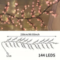 1件 72LEDS/96LEDS/144LEDS樱花藤条灯，发光的樱花树枝灯，可弯曲的樱花藤蔓灯，LED树枝灯，8种闪烁模式，USB供电，DIY，室内氛围装饰灯，适用于卧室，客厅，墙壁，派对，节日，婚礼等氛围装饰，室内灯串，节日装饰灯