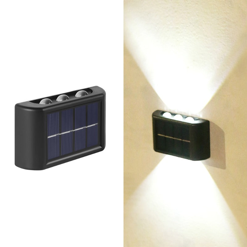 1-Piece - 6 LED Beads / Solar Exterior Wall Light / Solar Wall Light / Outdoor Anti-Glare Lighting Solar Outdoor Light, Solar Outdoor Wall Washer Light, Compact Wall Light, Energy Saving, Solar Charging, Semi-Flush Mount Installation