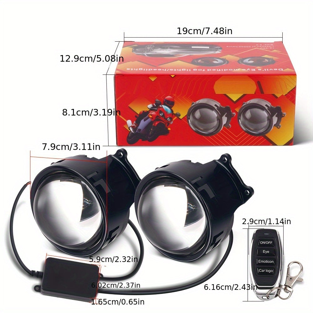 Opra 1 Piece Universal Car Dynamic Evil Eye LED Light 3 Inch 12-36 Volt Upgrade Modification Kit for 33 Vehicle Models Car Ambient Light