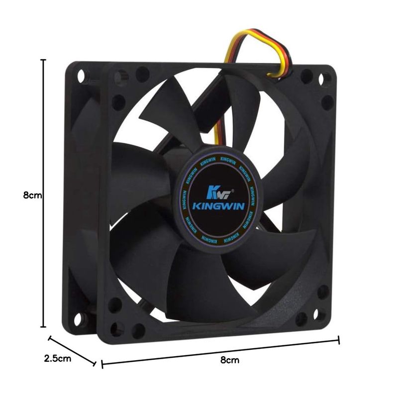 80mm CF-08LB Silent Cooling Fan, Long Life Bearing, Ultra Quiet High Efficiency Heat Dissipation, Excellent Ventilation for PC Case and CPU Heatsink