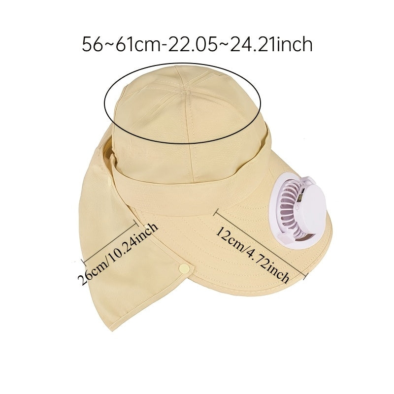 Women's Exclusive Solar + USB Dual Charging Wind Sun Hat | Built-in Battery, Ultra Long Battery Life, Stylish Design, Must-Have for Outdoor Travel, Tennis and Hiking