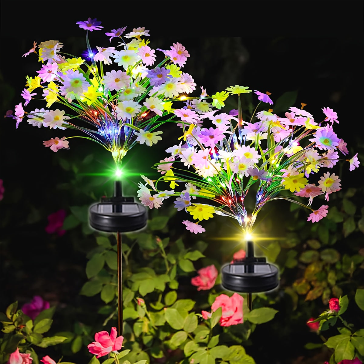1-Piece Solar Wild Chrysanthemum Courtyard Light, Vibrant Garden Decoration, Outdoor Solar Courtyard Light Suitable for Garden, Path, Patio, Fence and Walkway Decoration, Lawn Decorative Light, Villa Landscape