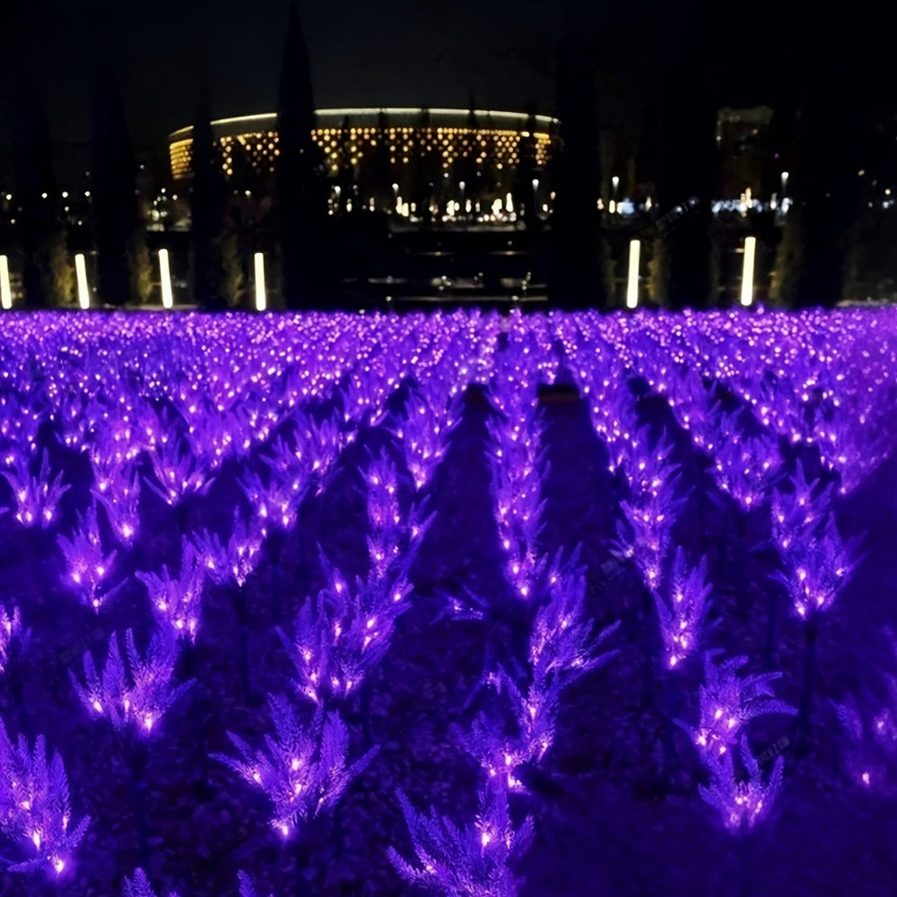 1 Pack Solar LED Lavender Garden Light with 7 Artificial Flowers, Outdoor Decorative Light, New Rural Plant Flower Light, Perfect for Pathways, Lawns, Backyards – Auto On/Off Landscape Lighting, Solar Christmas