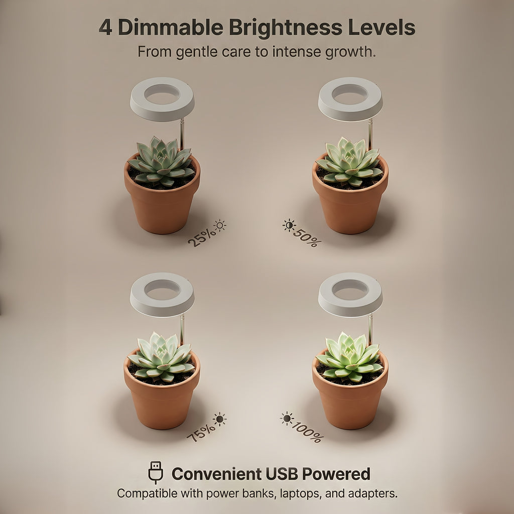 3Pcs Indoor Sunlike Plant Grow Light, Full Spectrum 720° Magnetic Rotatable LED Plant Lamp, 3/6/9H Timer, Dimmable & Height Adjustable, Ideal for Ecological Tank & Decoration, White Version