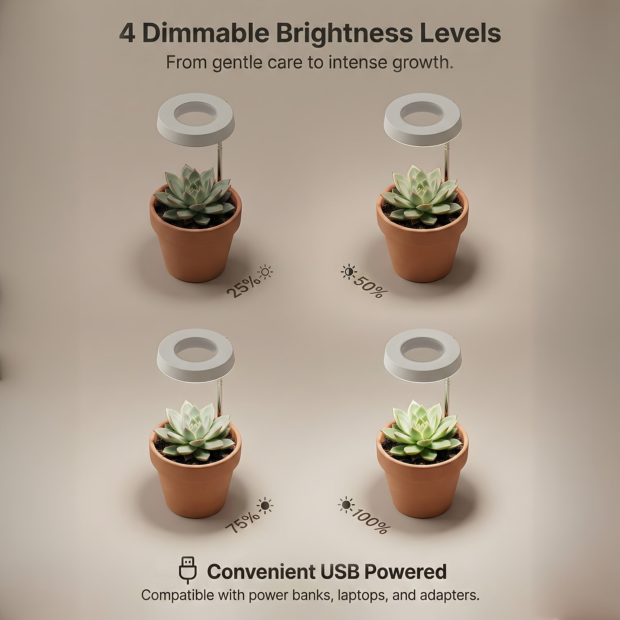 3Pcs Indoor Sunlike Plant Grow Light, Full Spectrum 720° Magnetic Rotatable LED Plant Lamp, 3/6/9H Timer, Dimmable & Height Adjustable, Ideal for Ecological Tank & Decoration, White Version