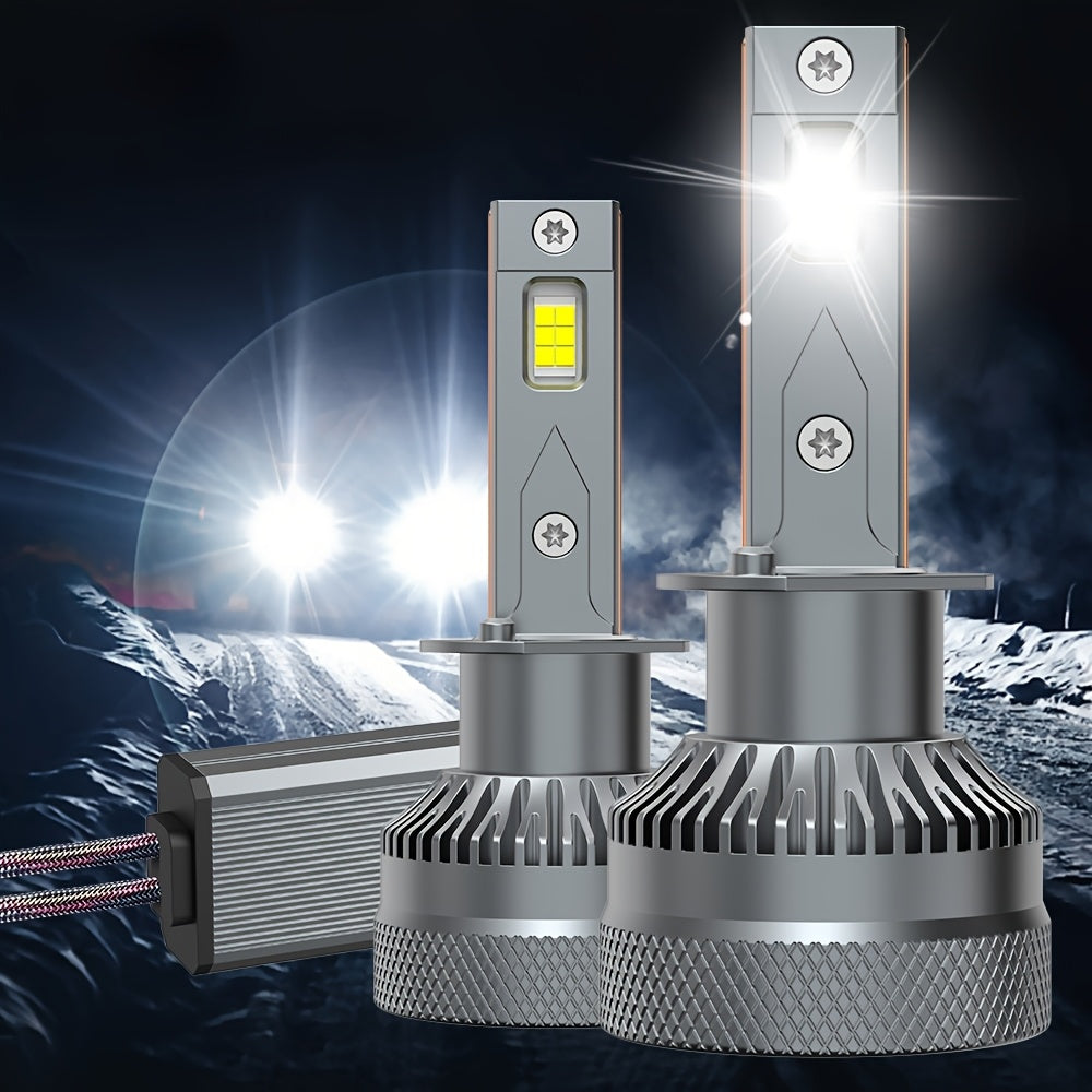 2-Pack 45000 Lumens 320W H4/9003/HB2 H7/H18 H11 H9 H8 LED Car Headlight Bulbs H1 H9 9005 HB3 9006 HB4 9012 Hir2 High/Low Beam Integrated 6500K White Light 800% Brightness External Driver CANBUS Plug-and-Play 12V-24V Lifespan Up to 50,000 Hours QY034