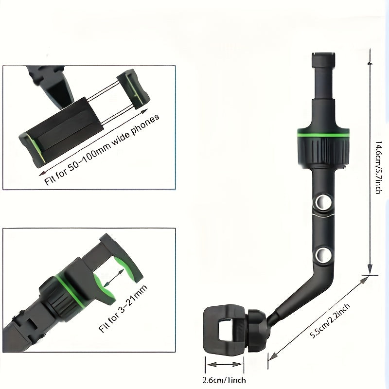 360° Rotating Adjustable Phone Holder – Car Mount & Guitar Stand, L-Shaped Design with Secure Grip, Durable Plastic Construction for Hands-Free Viewing & Music Playback, Car Accessory, Stylish Look, Sturdy Build