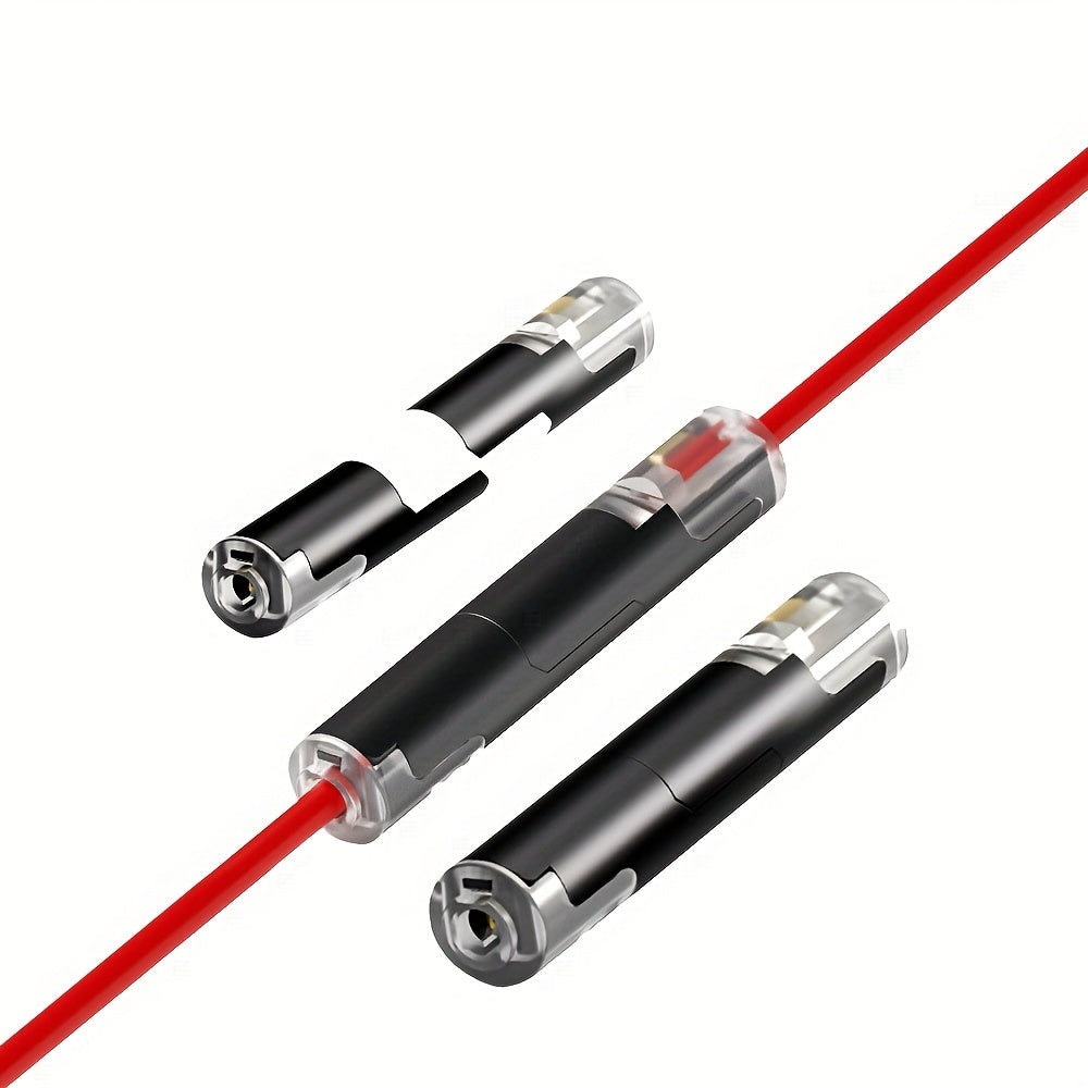 Black Terminals, 15/30/75PCS Pluggable Universal Quick Splice Connectors, Solderless & Stripless Quick Terminal Connection