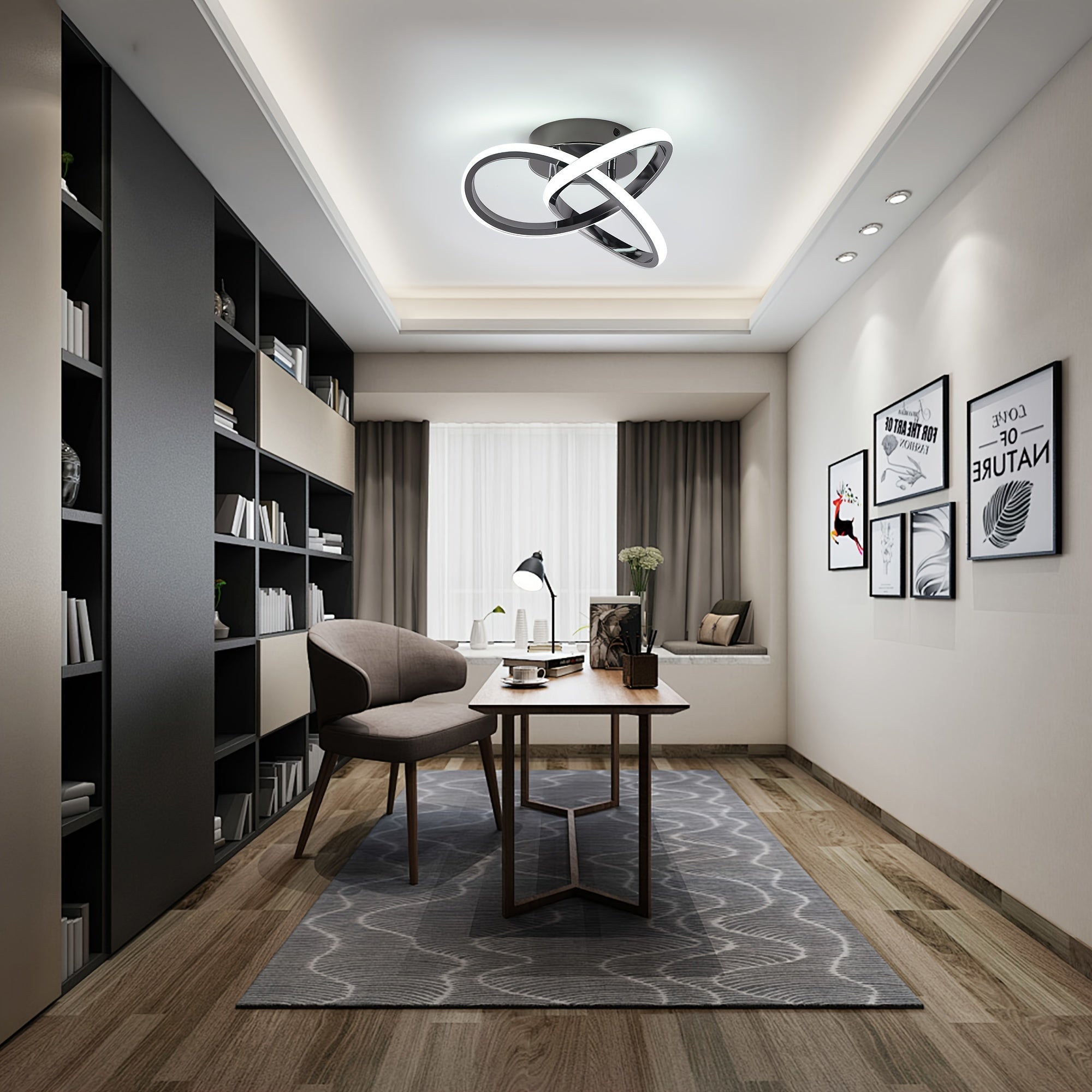 Black recessed light fixture, hallway light, LED ceiling light, suitable for kitchen, bedroom, garage, bathroom, balcony, hallway, staircase, passageway LED lighting