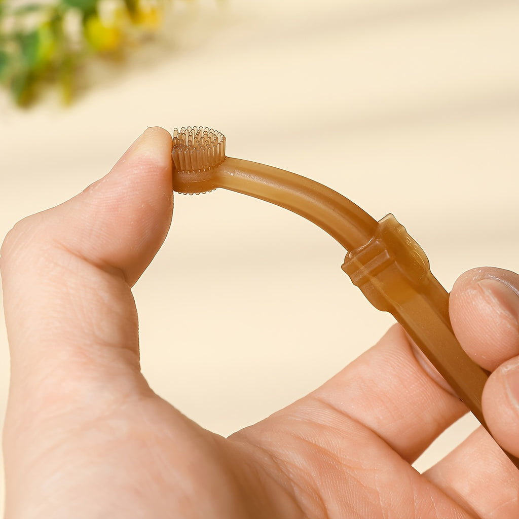宠物牙刷 婴幼儿乳牙刷 新生儿 舌苔刷 口腔刷套装 宠物牙刷一把乳牙刷 一把舌苔刷 一个透明手指牙刷 一个纳米银手指牙刷 四件套
