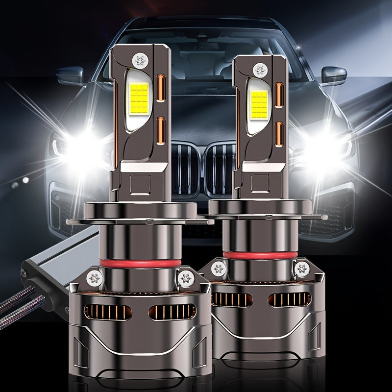 2pcs250W High-powe White Headlamp 9005/HB3-D010 4/H7/H1/H4/9003/HB2/H11/H18/H16, 60000LM 7500K 9570 CSP CHIP 950% BRIGHTNESS 12v