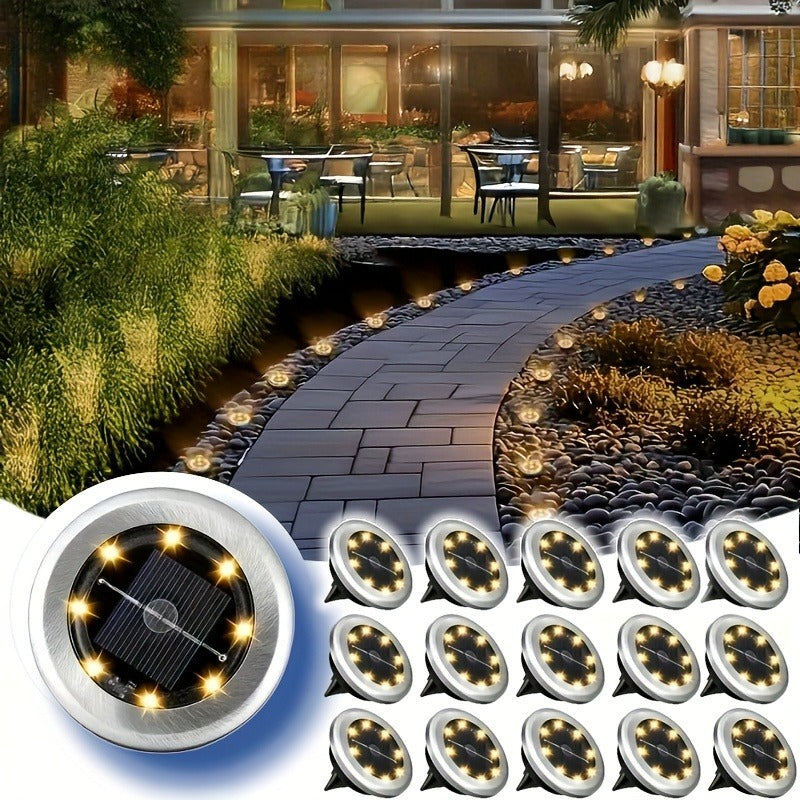 Solar Outdoor Ground Spotlight, Warm Light High-Brightness Landscape Lighting Lamp, Courtyard Patio Pathway Walkway Illumination, Garden Yard Lawn Ground Light, Home Outdoor Brightening Decorative Light