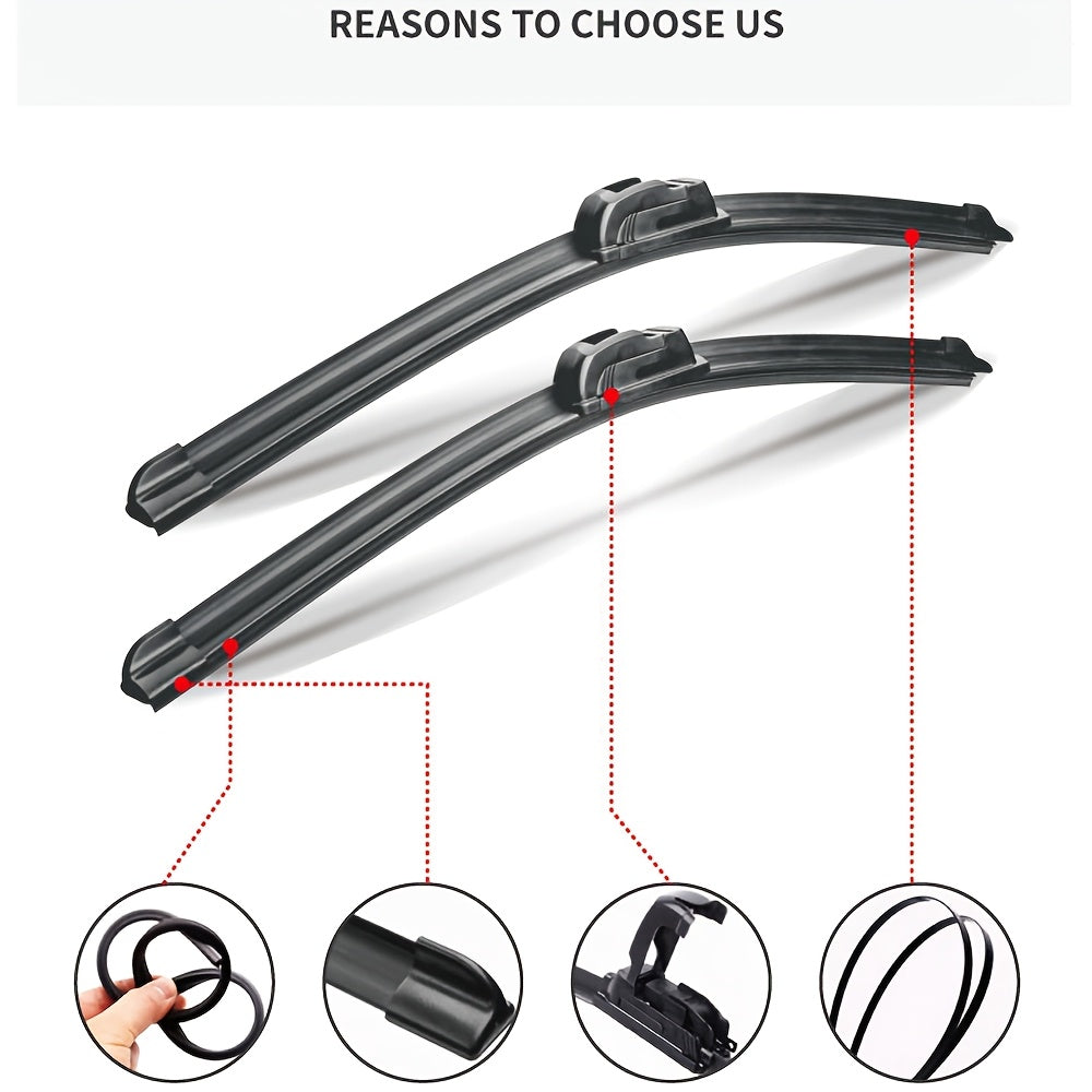 [High Quality, Silent] Premium Car Wiper Blades, Compatible with All U-Type Wiper Blades, Durable Replacement Parts, Enhanced Visibility