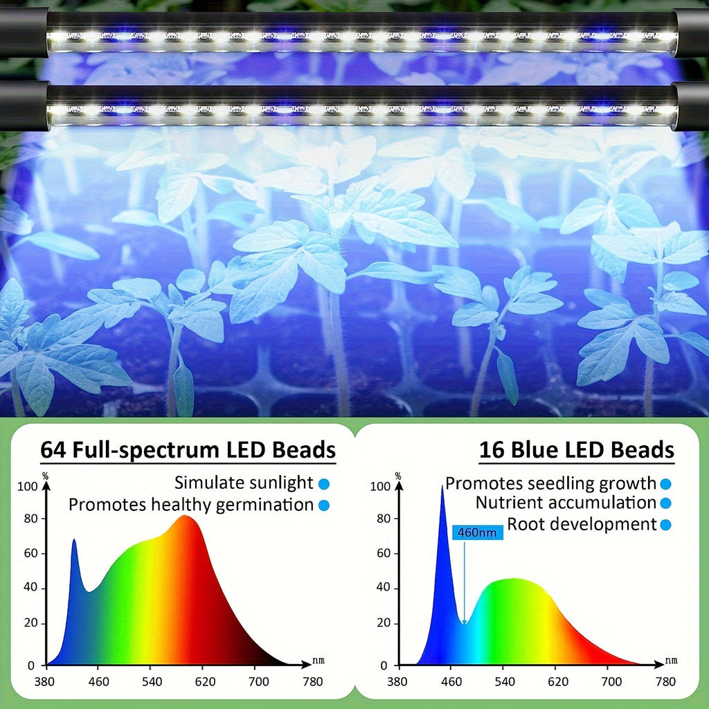 Seed Starter Tray with Grow Light, 40-Cell Seed Starting Kit, Seedling Tray Set with Humidity Dome, Auto Timer & Dimmable Light, Indoor Germination Tray for Home Gardening