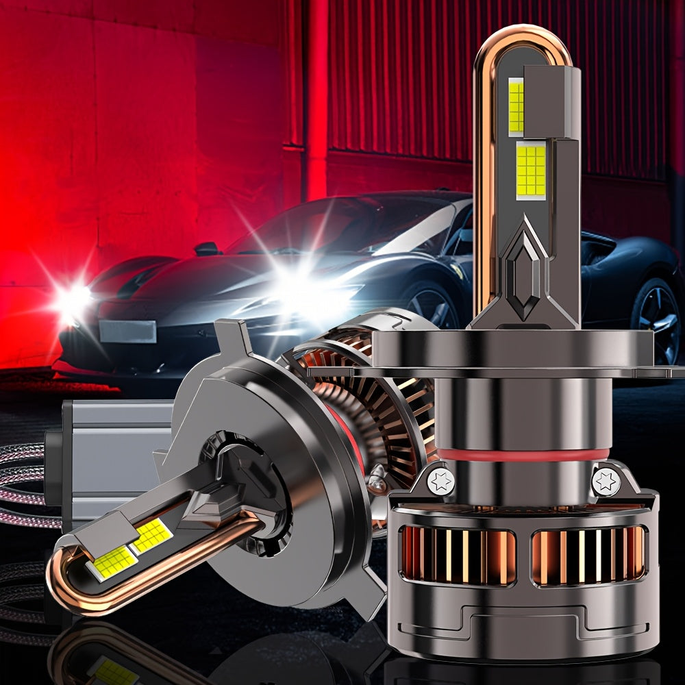 4-Pack, 2Pcs 9005 + 2Pcs H11, H4 Car LED Headlights, H7 LED Bulbs, 120,000 Lumens, Low/High Beam, H1, H4/9003/HB2, H7/H18, H8/H9/H11/H16, 9005/HB3, 9006/HB4, 9012/HIR2, 12V/24V, with External Driver, No Battery Needed