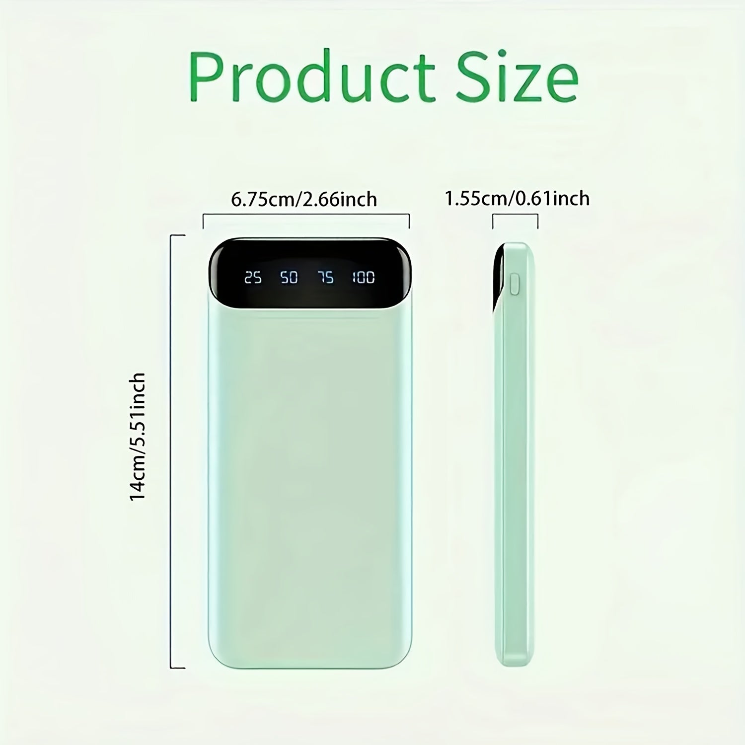 20000Mah Large Capacity Portable Power Bank, 2 USB Outputs And Type-C Output/Input, Suitable for Charging Mobile Phone Devices, Equipped with LED Display/Multiple Colors to Choose From, Portable Emergency Power Supply Device for Outdoor Travel