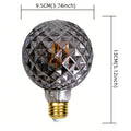 1 piece, vintage 4 watt 2700K warm white crystal LED bulb, 120V 4W Edison screw base E26, special decorative bulb, gray glass, crystal bulb