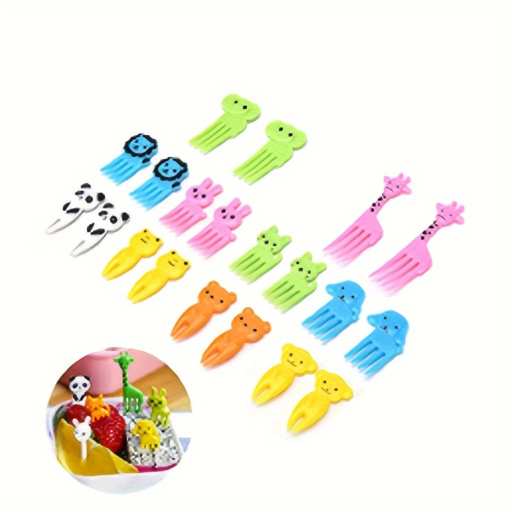 10-Piece Set Fun Animal High-Quality Fruit Forks – Durable ABS Material, Reusable Dessert Forks, Christmas Cutlery, Christmas Party Dessert Forks, Winter Dinnerware Set – Perfect for Winter, New Year, Easter Room Decoration