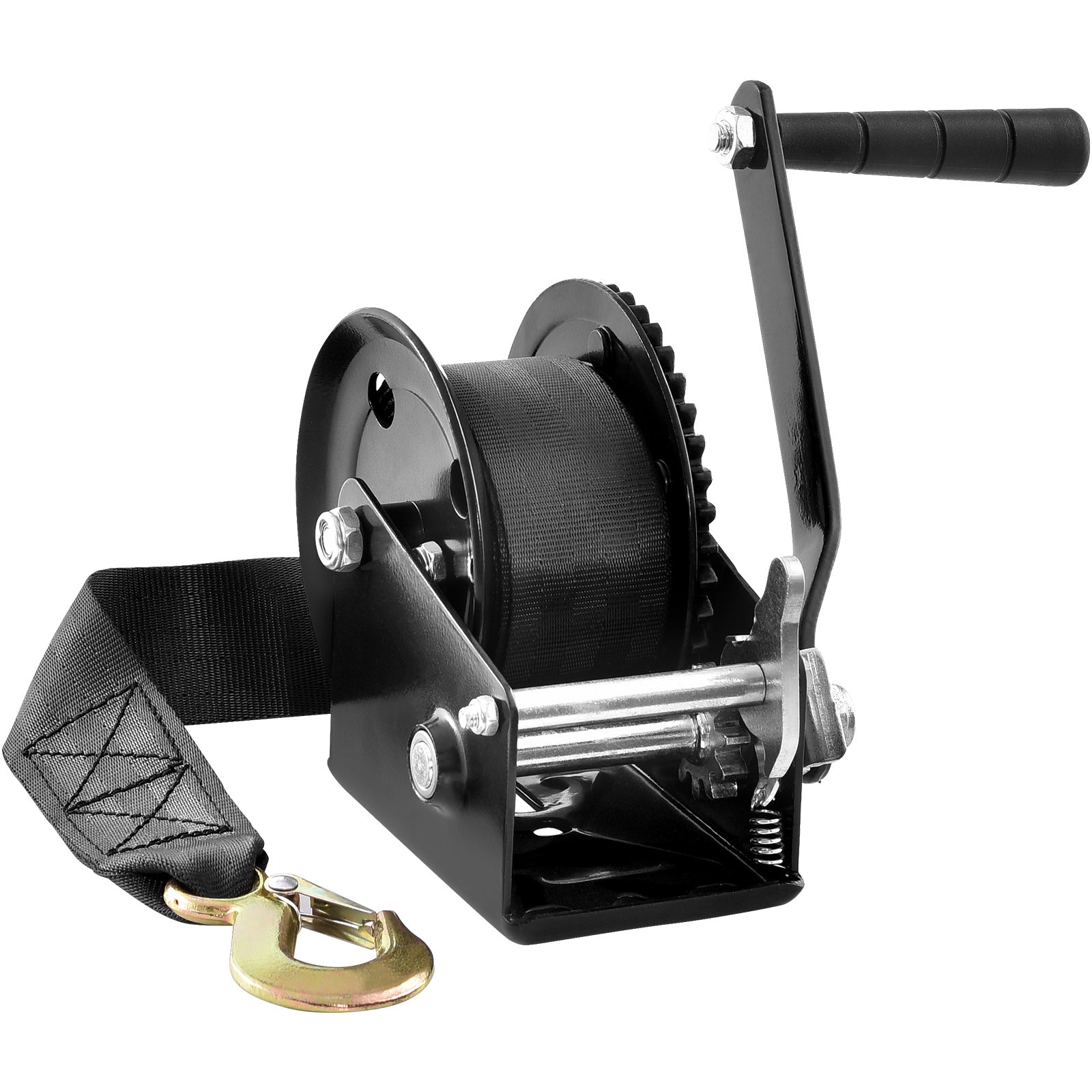 VEVOR Hand Winch, 1200/1600/2000/3500 lbs Pulling Capacity, Boat Trailer Winch with 23 ft Polyester Strap and Two-Way Ratchet, for Trailer, Boat or ATV Towing