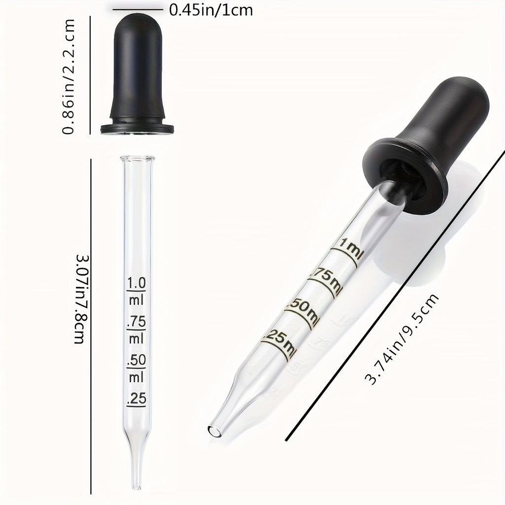 4件装 0.03盎司玻璃滴管，带刻度
