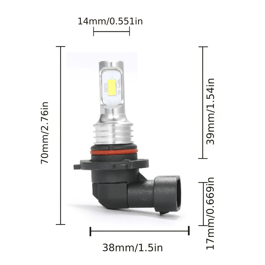 2-Pack 9005 H11 LED Headlight Bulbs 80W Super Bright Fog Light 3570 Chipset 2SMD CANBUS Error-Free Decoder, Replacement Headlight Bulbs for Cars and Trucks