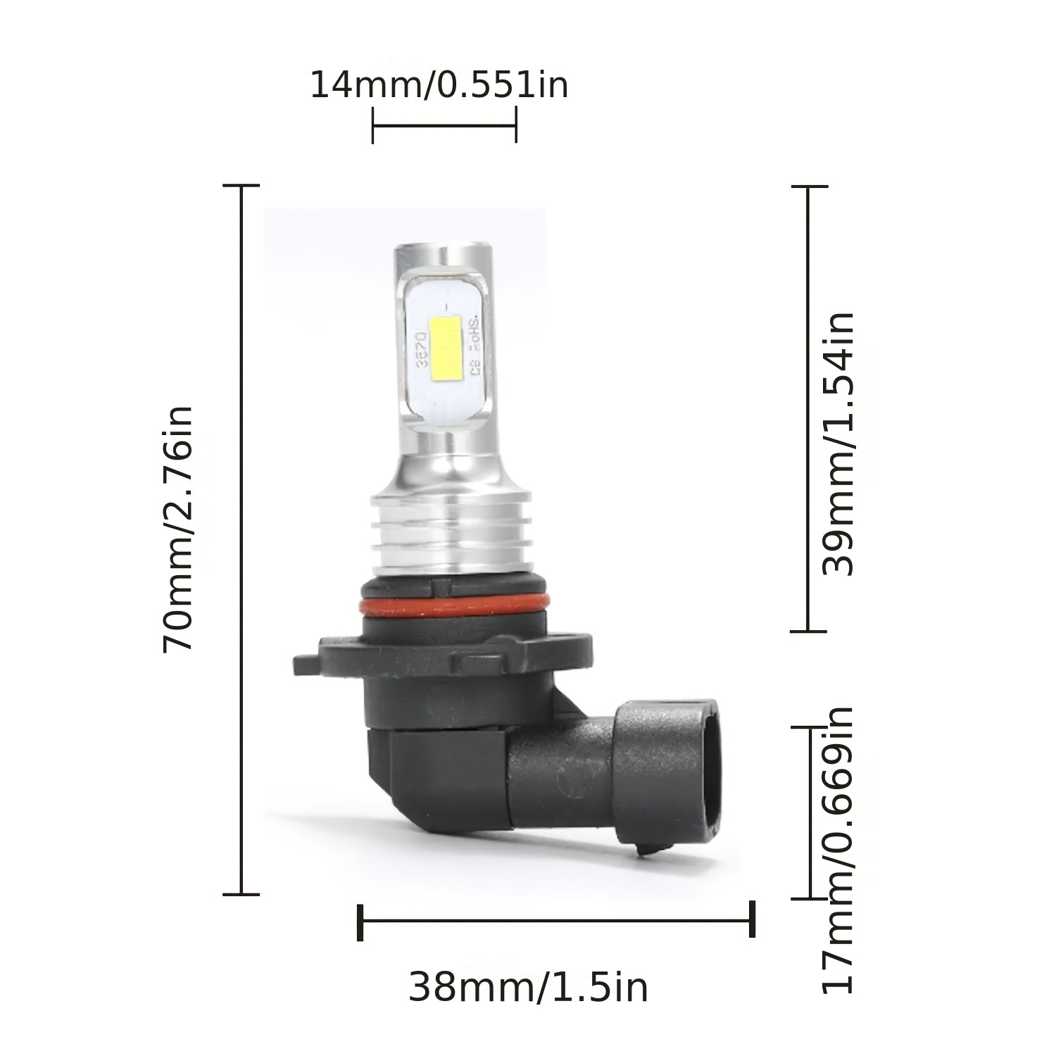 2-Pack 9005 H11 LED Headlight Bulbs 80W Super Bright Fog Light 3570 Chipset 2SMD CANBUS Error-Free Decoder, Replacement Headlight Bulbs for Cars and Trucks