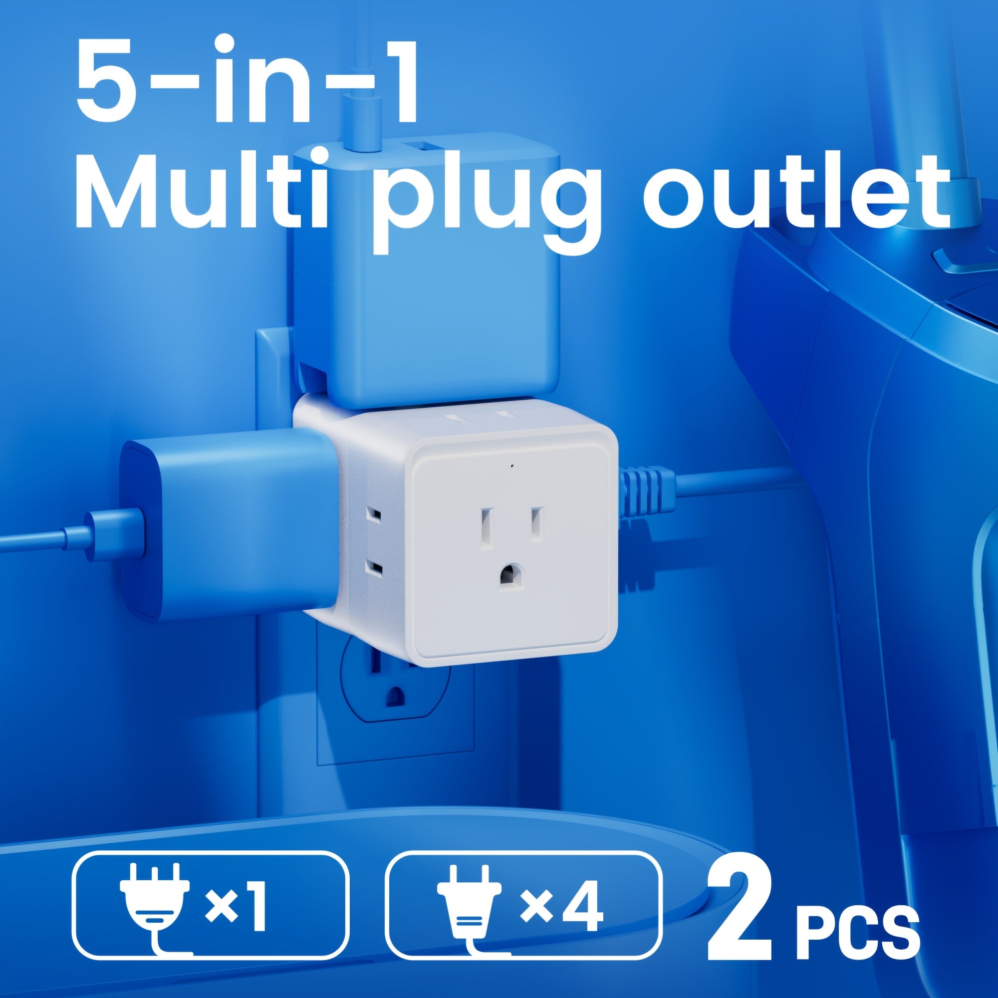 Surge Protector with 11 Outlets And a Switch - Includes 4 USB-A And 2 Type-C Ports, Available in 5FT Or 10FT Cord Lengths - Features Overload Protection Suitable for Home, Office, School, And Study Use