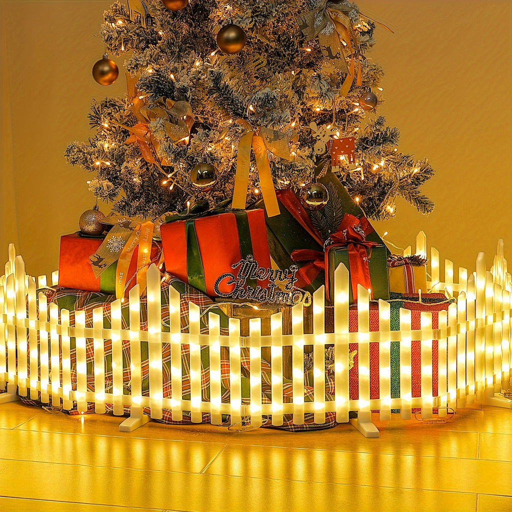 8-Piece Set, Each Size Width 13.78 Inches, Length 11.22 Inches, Solar Fence Light Outdoor Garden Decoration, Christmas Flashing Light Decor, Colorful LED Glowing Lantern, Courtyard Villa Decorative Light, Protection Rating IP44